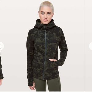 Lululemon Scuba Full Zip Hoodie Incognito Camo Gator Green